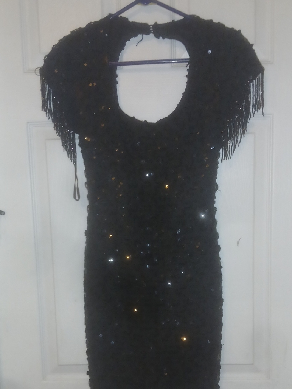 Black Sequin Fringe Mini Dress - Elegant Evening Wear